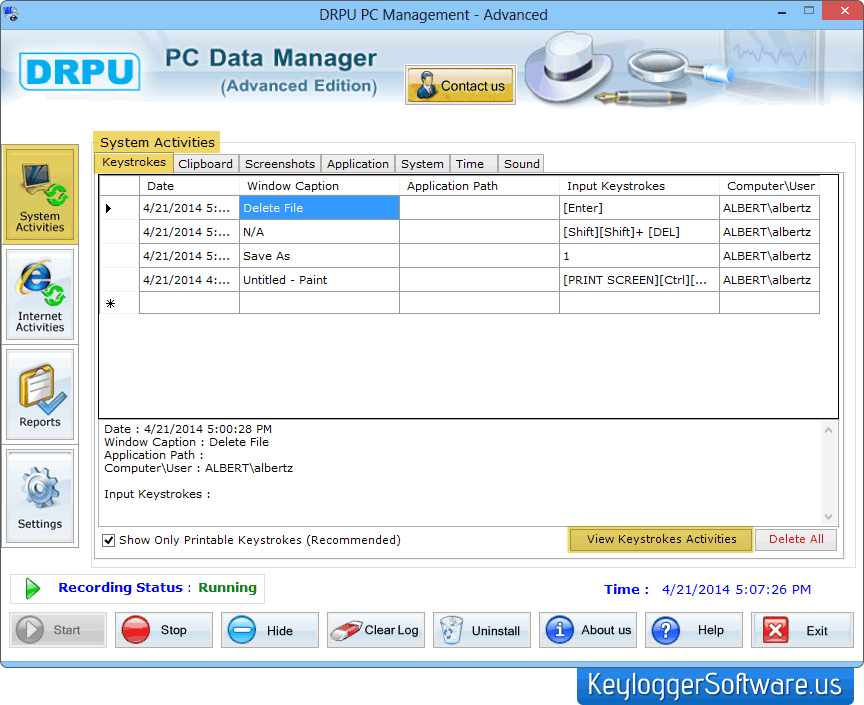 Advance keylogger Software